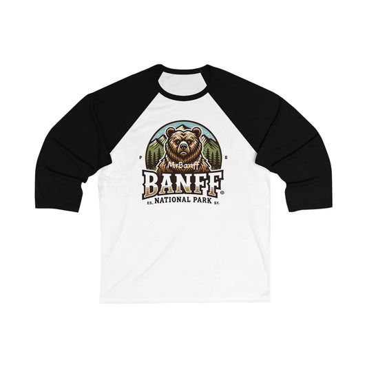 Banff Bear Unisex Baseball Tee - Cozy Outdoor Vibes